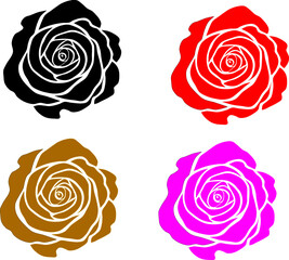 set of roses vector