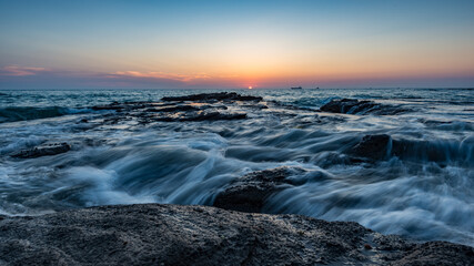 Coastal scenery photography picture at sunset