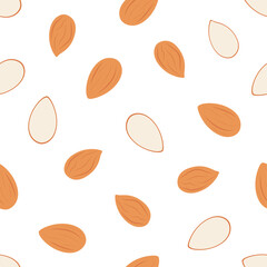 Sweet Almond Nut. Vector seamless pattern
