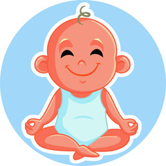 Adorable Baby Smiling and Relaxing in Yoga Pose
