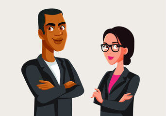 Fototapeta premium Team of Business People Standing and Smiling
