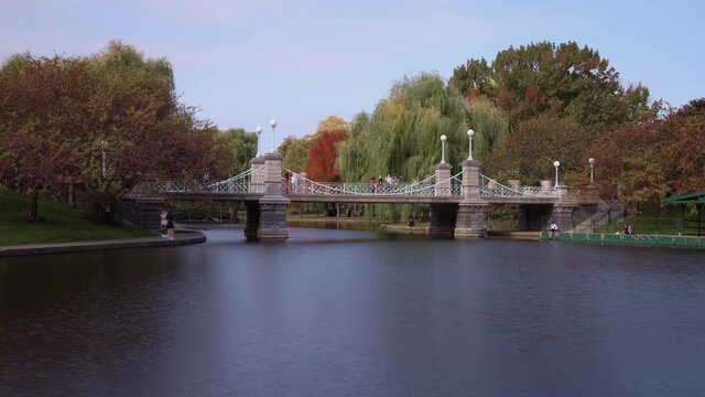 Boston Public Gardens in Boston Massachusetts timelapse