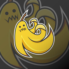 Evil, Devil Face Banana. Logo Mascot Cartoon. Esport, Team, Game, Asset, Sticker, Print.