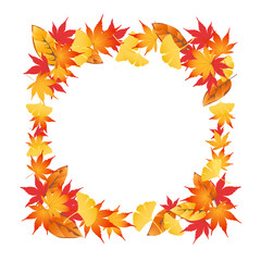 紅葉　もみじ　フレーム　イラスト　秋