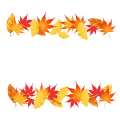 Fototapeta premium 紅葉 もみじ フレーム イラスト 秋