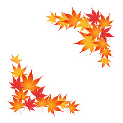 紅葉　もみじ　フレーム　イラスト　秋
