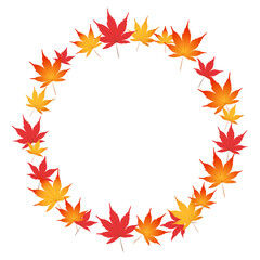 紅葉　もみじ　フレーム　イラスト　秋