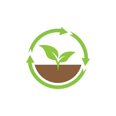 Fototapeta na wymiar Sprout plant icon design template vector isolated