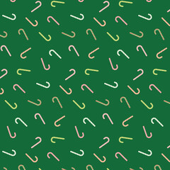 Christmas candies canes pattern background