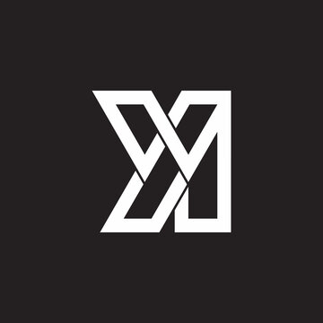letter yi simple geometric line linked logo vector