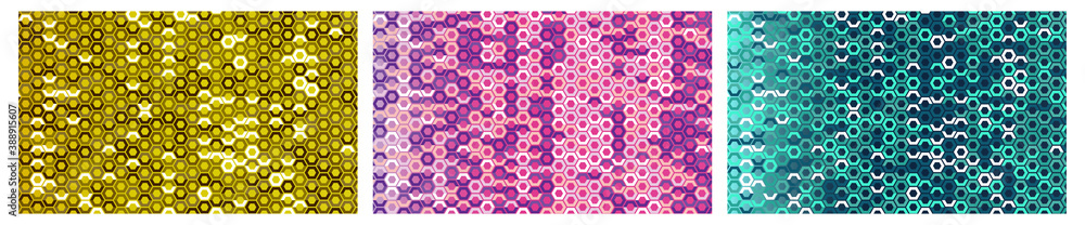 Aufkleber abstract hexagonal honeycomb background with colour combinations. modern, minimalist, suitable for w