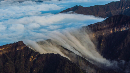 Photography picture of the scenery of the sea of ​​clouds on the top of the mountain