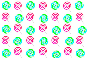 lollipops Cute seamless pattern with multi-colored. 