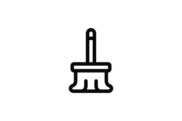 Cleaning Outline Icon - Broom 