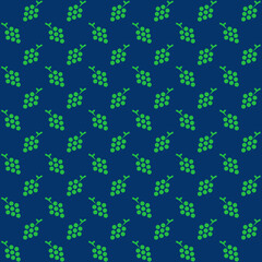 green grapes bunch on blue background repeat pattern