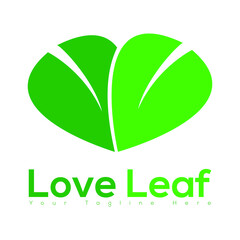 two leaf make a love logo
