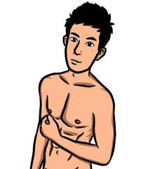 Fototapeta premium cartoon cute man on white background