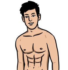 Fototapeta premium cartoon cute man on white background