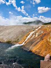 Yellowstone park waterfall