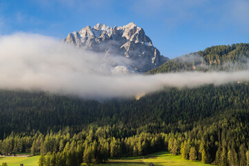 morning fog in the tyroler alps
