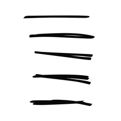 Set of handmade, hand drawn underline strokes isolated on white background EPS Vector