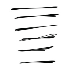 Set of handmade, hand drawn underline strokes isolated on white background EPS Vector