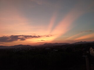 sunset over the mountains