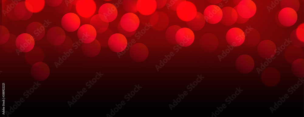 Poster beautiful red bokeh banner with text space