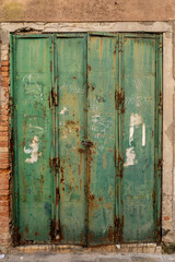 old rusty metal door
