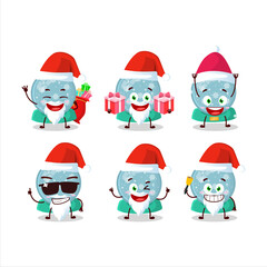 Santa Claus emoticons with snowball with snowfall cartoon character