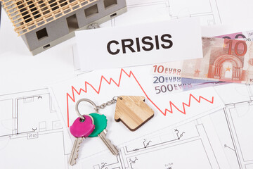Keys of home, euro, downward graphs and inscription crisis on construction diagrams. Real estate crisis