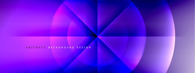 Vector abstract background - circle and cross on fluid gradient with shadows and light effects. Techno or business shiny design templates for text