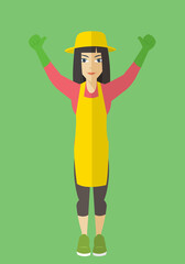beautiful woman gardener