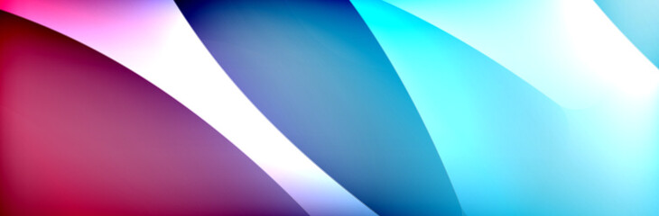 Fluid gradient neon color waves, vector abstract background