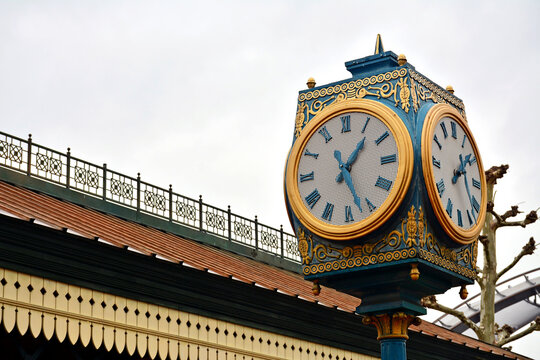 Outdoor Clock Post At Universal Studios Japan In Osaka, Japan