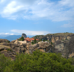 Fototapeta na wymiar Meteora, huge rocks that have Christian monasteries on them, Greece.