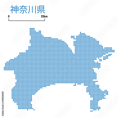 神奈川県の詳細地図関東地方 都道府県別ドット表現の地図のイラスト ベクターデータjapan Prefecture Map Wall Mural Globeds
