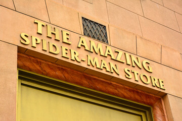Obraz premium Spider man store sign at Universal Studios Japan in Osaka, Japan