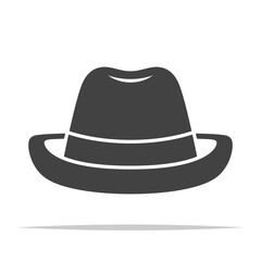 Fedora hat icon vector isolated