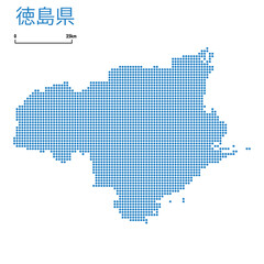 香川県の詳細地図四国地方 都道府県別ドット表現の地図のイラスト ベクターデータjapan Prefecture Map Wall Mural Globeds