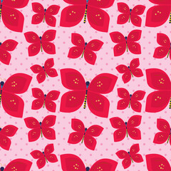 butterfly insect seamless pattern vector illustration 