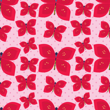 butterfly insect seamless pattern vector illustration 