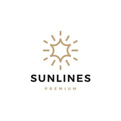 sun line logo vector icon illustration