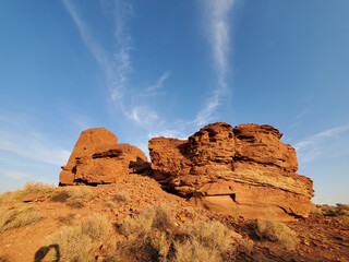 Fototapeta premium Sunset view of the Wukoki ruin near Wupatki National Monument