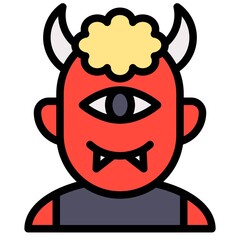Cyclops avatar, Halloween costume vector illustration