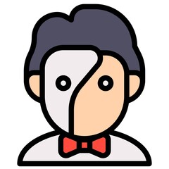 Masked man avatar, Halloween costume vector illustration