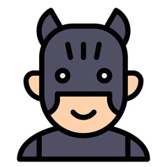 Masked man avatar, Halloween costume vector icon