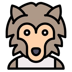 Werewolf avatar, Halloween costume vector icon
