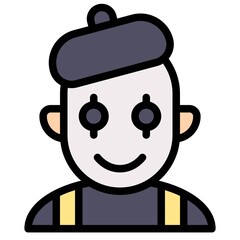 Mime avatar, Halloween costume vector icon