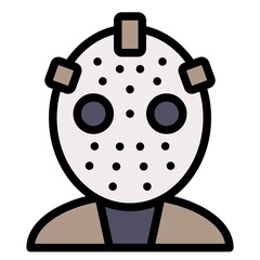 Masked murderer avatar, Halloween costume vector icon